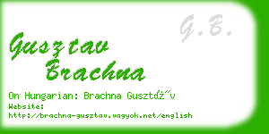 gusztav brachna business card